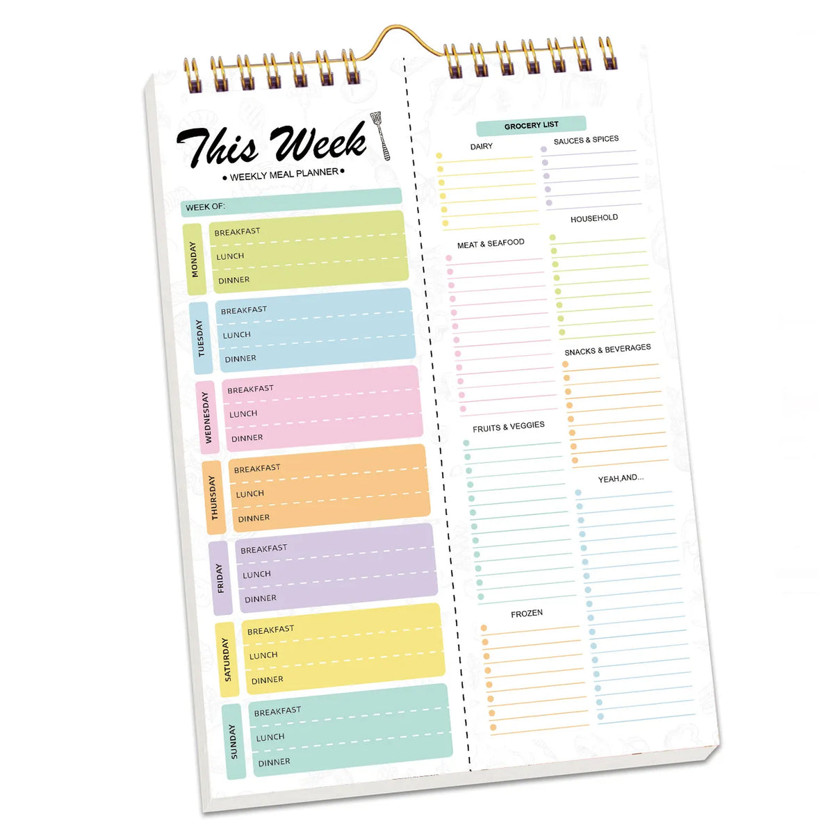 Handmade Bound Weekly Detachable Diet Plan Sheet