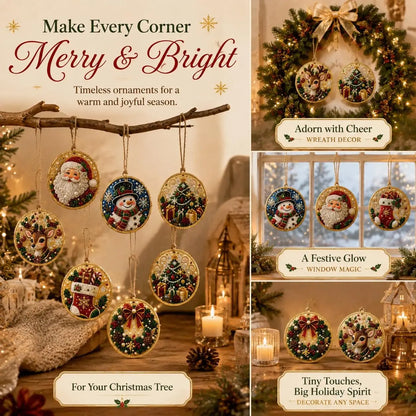 Christmas DIY Diamond Painting Ornaments Kit (12-Piece) – Xmas Tree Hanging Craft Decoration