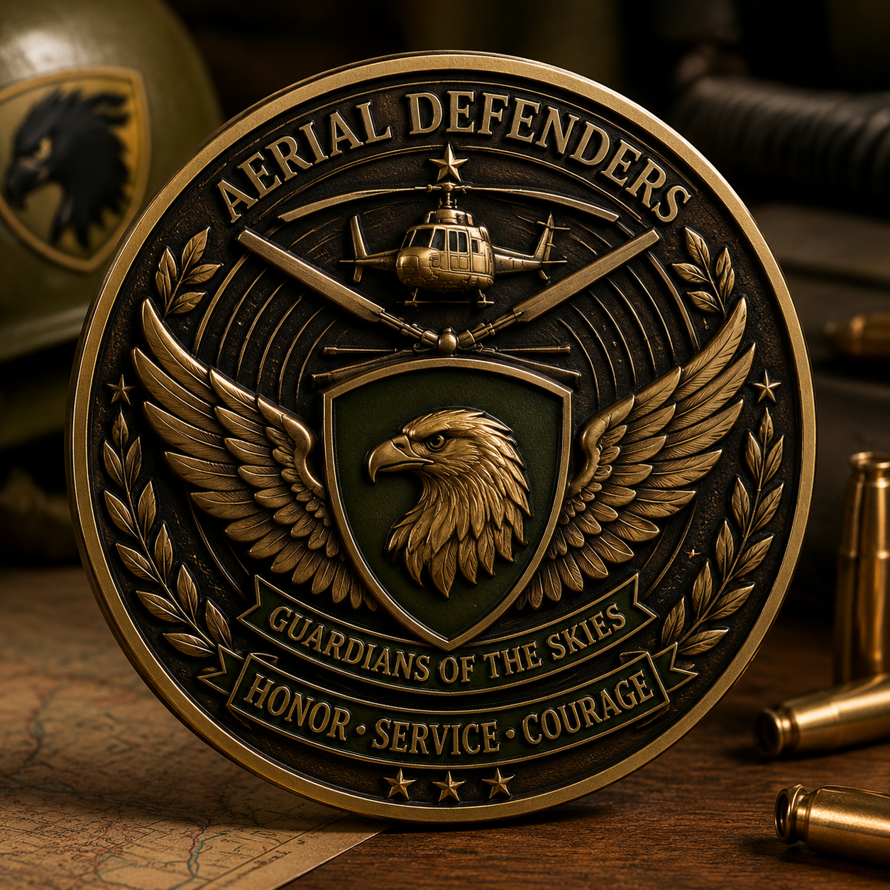 Air Cavalry Huey Helicopter Commemorative Metal Medal