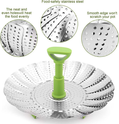 🥦Vegetable Steamer Basket for Cooking Food, Stainless Steel Veggie Steam Basket for Pot