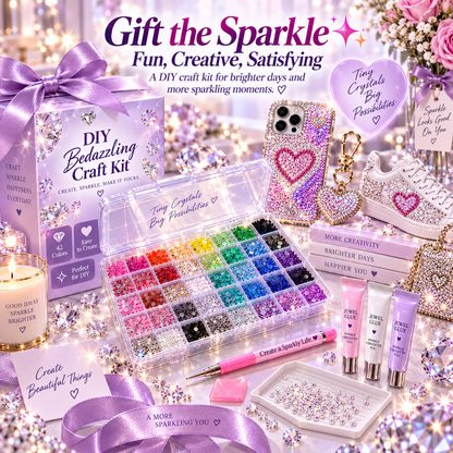 💎Ultimate Crystal Bedazzling Kit✨ – Multi-Color Flatback Rhinestones & DIY Tools