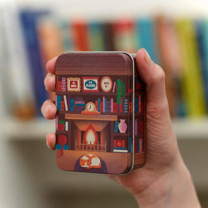 📚Bookshelf Cooperative Balance Stacking Game Travel Tin for 2-4 Players Ages 8+