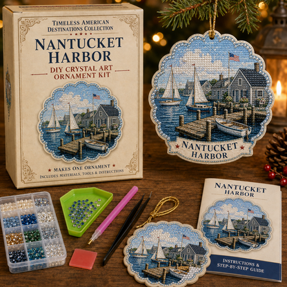 🗺️Timeless American Destinations Pearl Diamond Art Hanging Ornament Kit