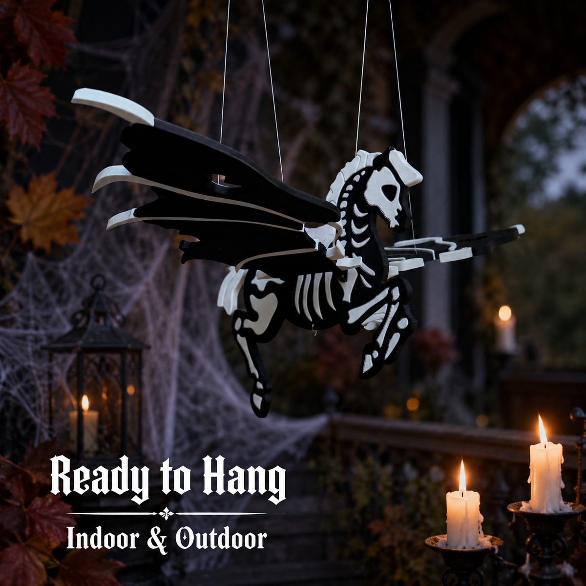🐎Flying Skeletal Horse – 🎃Spooky Halloween Hanging Mobile💀