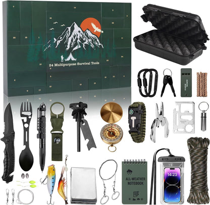🛠️24-Day Survival Advent Calendar-Emergency Gear Countdown Gift Set🎁