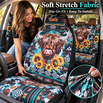 🐂 Highland Cow Western Car Seat Covers