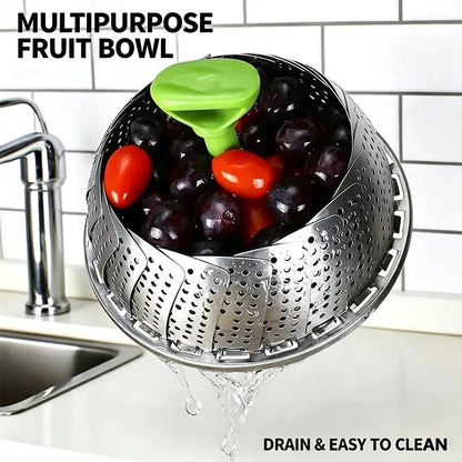 🥦Vegetable Steamer Basket for Cooking Food, Stainless Steel Veggie Steam Basket for Pot