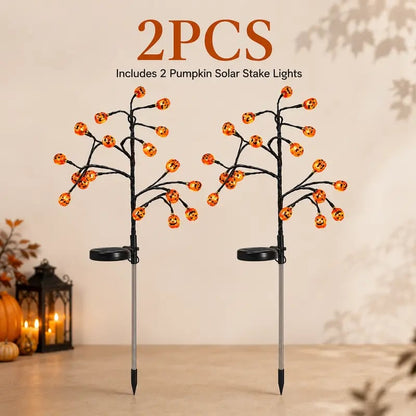 💥 Last Day 49% OFF – 🎃Solar Pumpkin Stake Lights
