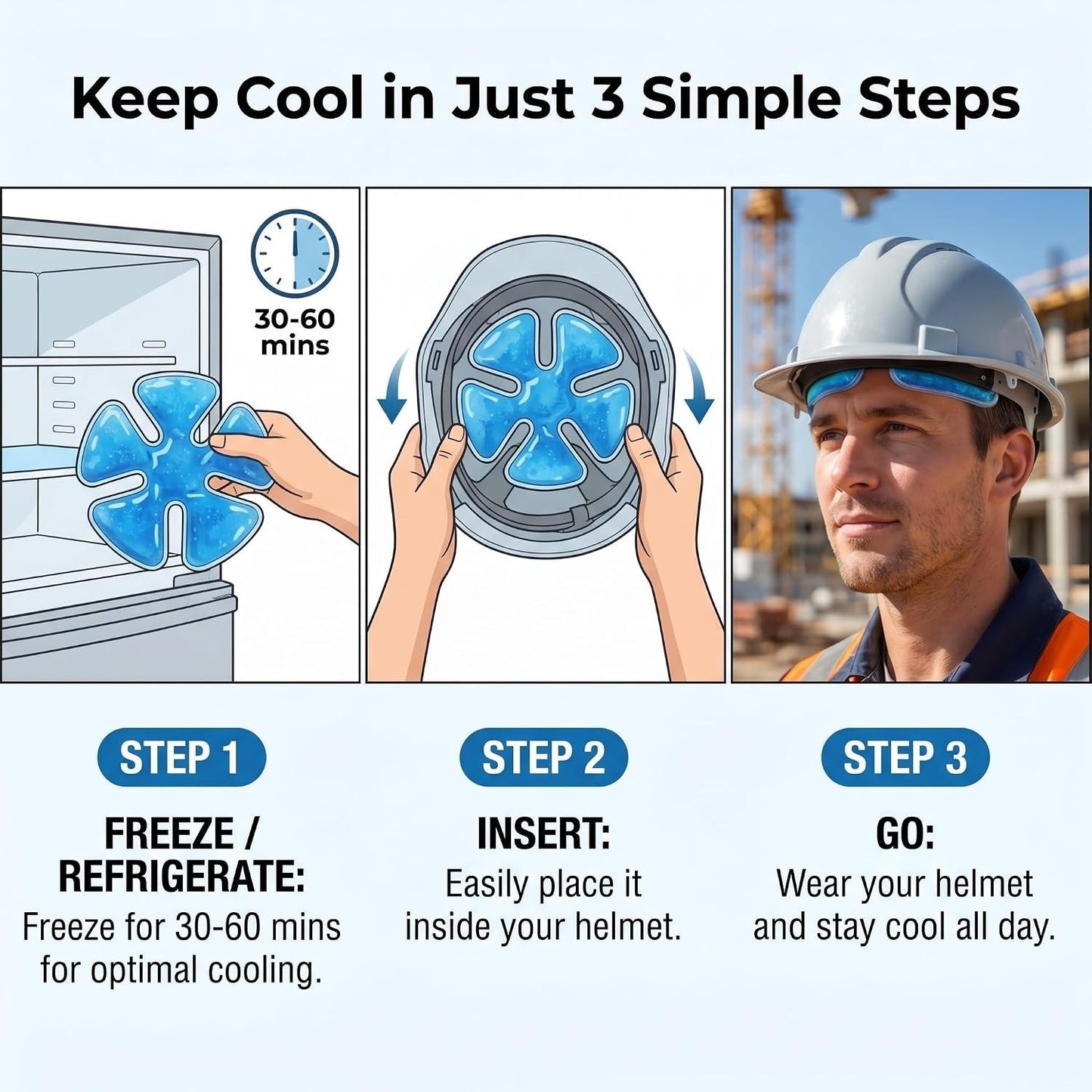 Ice Pack for Hard Hat(2PCS)