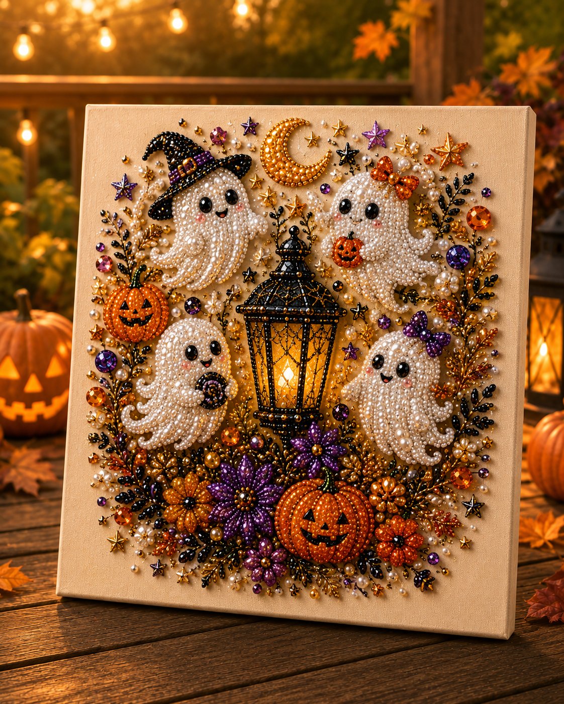 💥 Last Day 49% OFF – 🧙‍♀️✨ Halloween Pearl Art DIY Kit – Turn Tiny Pearls into Spooky-Cute Magic