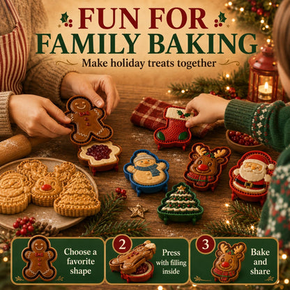 🎅16-Design Christmas Mini Pie Molds- 3D Printed Fidget & Baking Tools for Winter Party Treats & Gifts