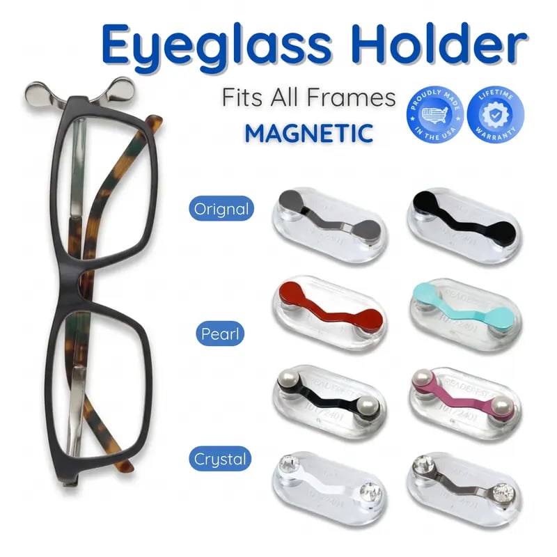 💥Buy 1 get 2 free 🔥Magnetic Eyeglass Holder - Stainless Steel Glasses Clip for Shirts & Pockets
