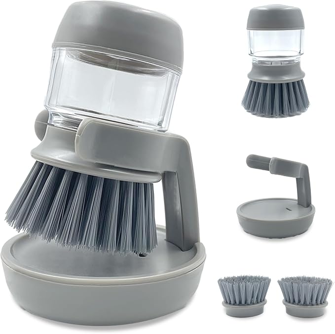 🔥 LAST DAY 49% OFF -🧽Soap Dispenser with Dish Brush and Storage Bracket
