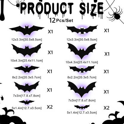🦇Halloween 3D Lighted Bats