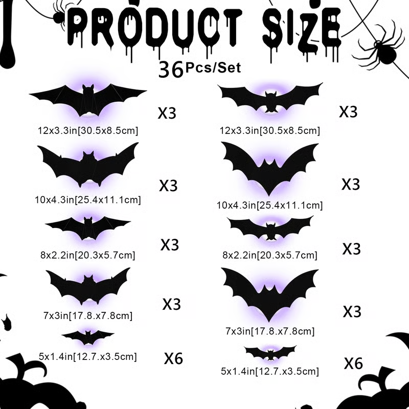 🦇Halloween 3D Lighted Bats