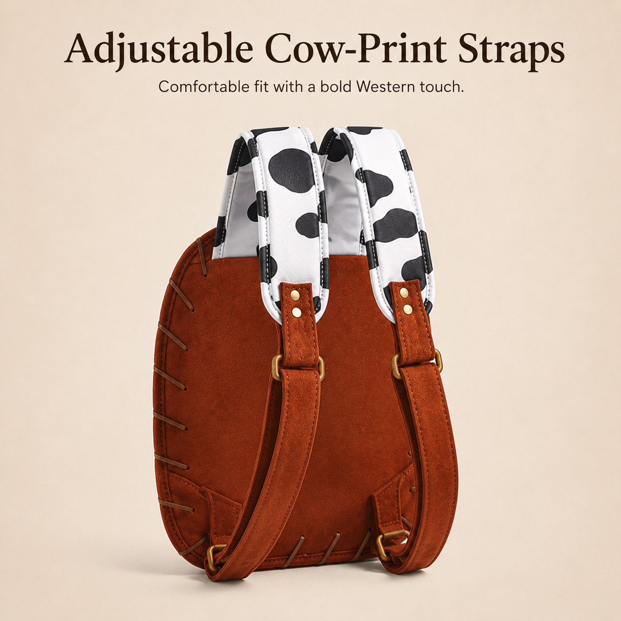 🔥Last Day 50% OFF - 🐎🤠 Western Cowboy Hat Shaped Backpack Cow Print Straps Mini Leather Purse 🎒