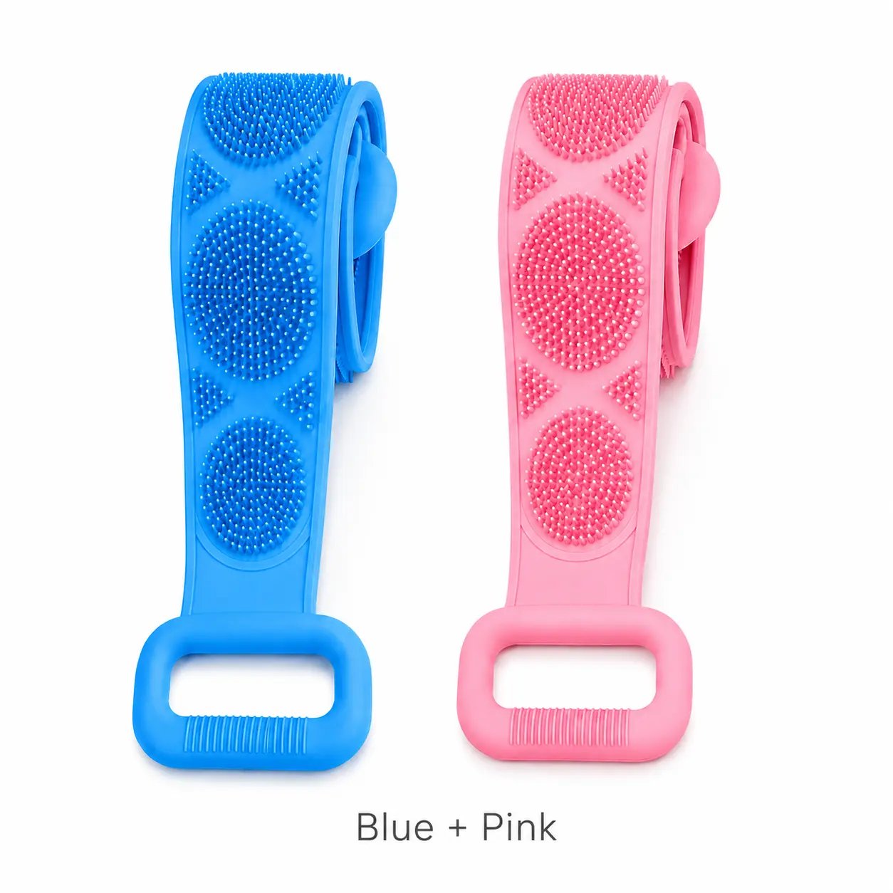 2-Pack Silicone Exfoliating Back Scrubber & Bath Brush with Handles