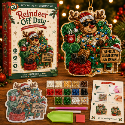 🎄 Funny Christmas Pearl Diamond Art Hanging Ornament Kit