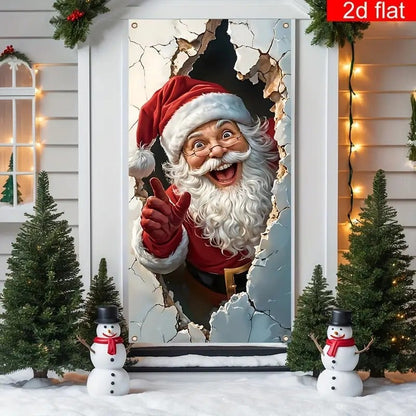 🎅Santa Claus Christmas Door Banner – 🎉Festive Holiday Entrance Decoration