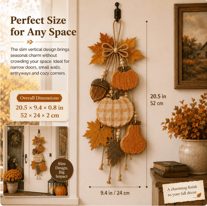 🔥LAST DAY 43% OFF - 🎃Rustic Harvest WoodenDoor Hanger