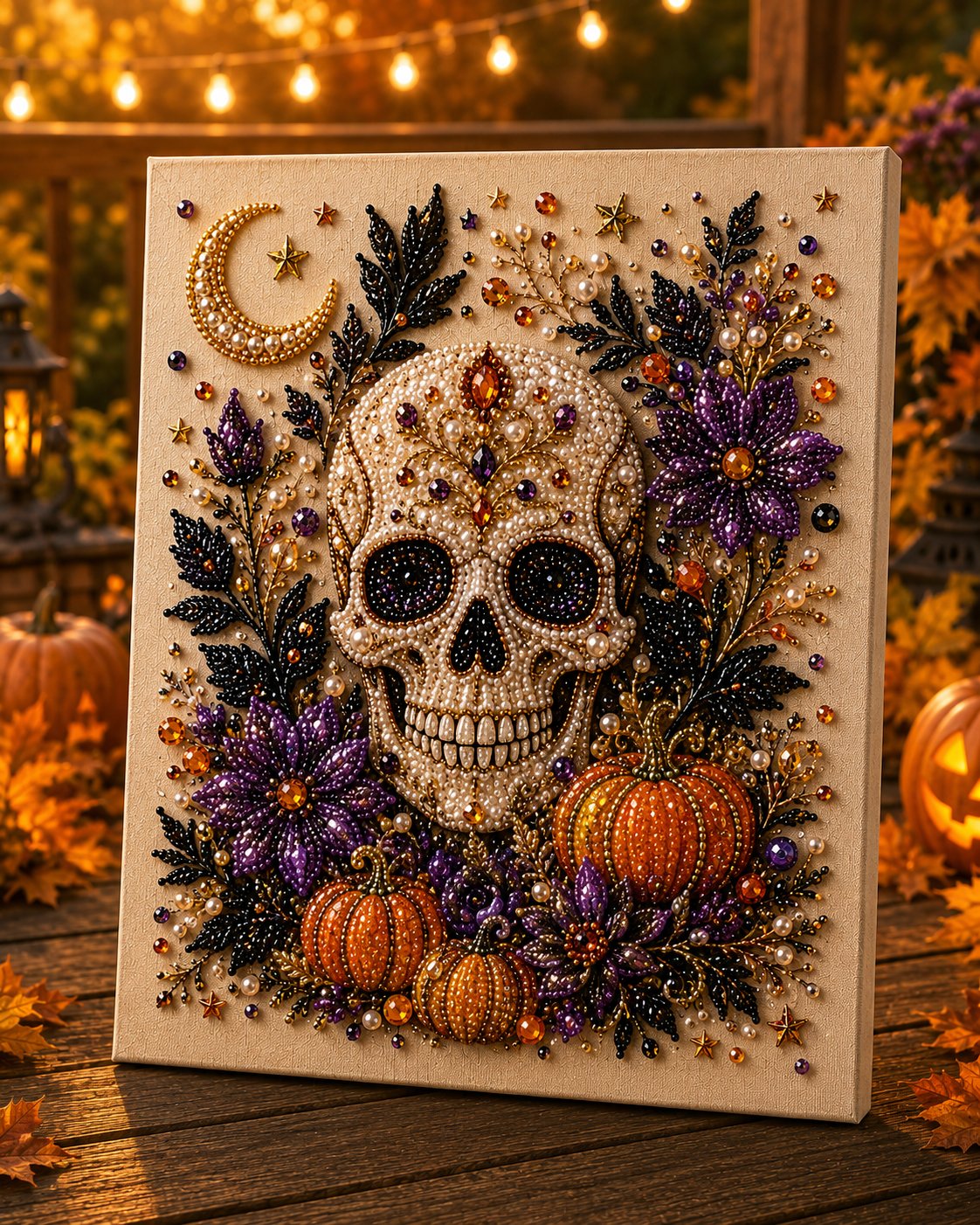 💥 Last Day 49% OFF – 🧙‍♀️✨ Halloween Pearl Art DIY Kit – Turn Tiny Pearls into Spooky-Cute Magic