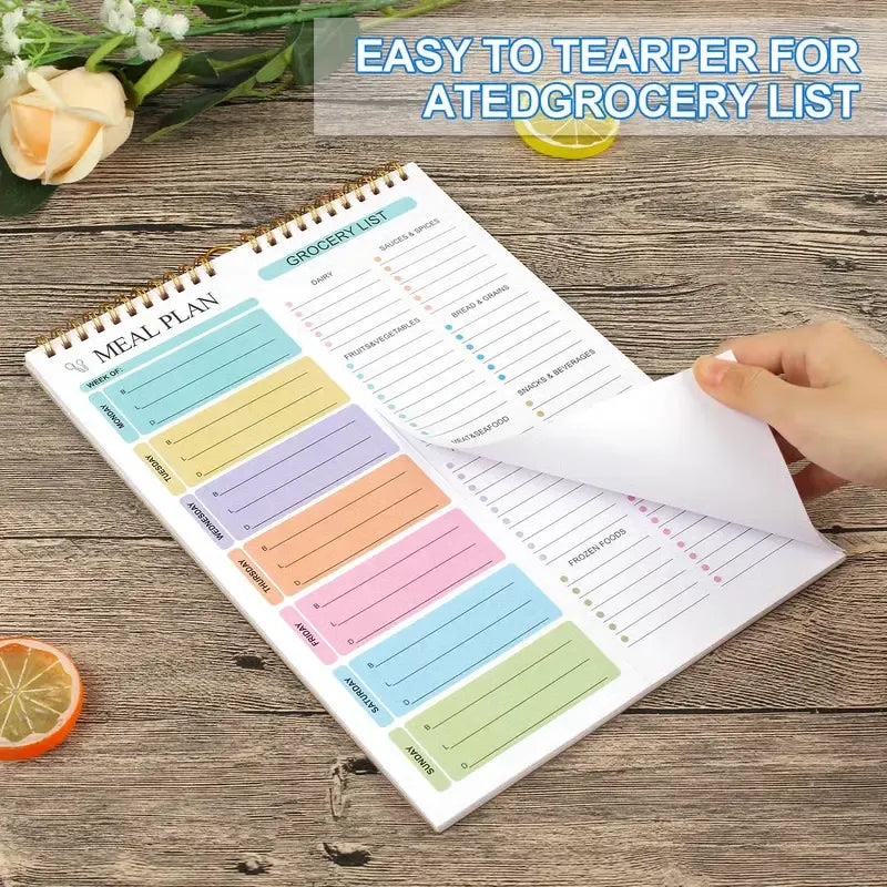 Handmade Bound Weekly Detachable Diet Plan Sheet