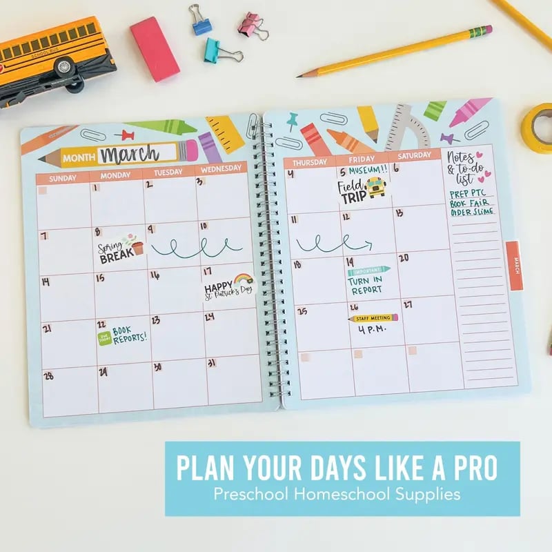 🍎 Undated Teacher Planner 2026–2027 | Weekly & Monthly Classroom Organizer for Lesson Planning, Scheduling & Teacher Productivity