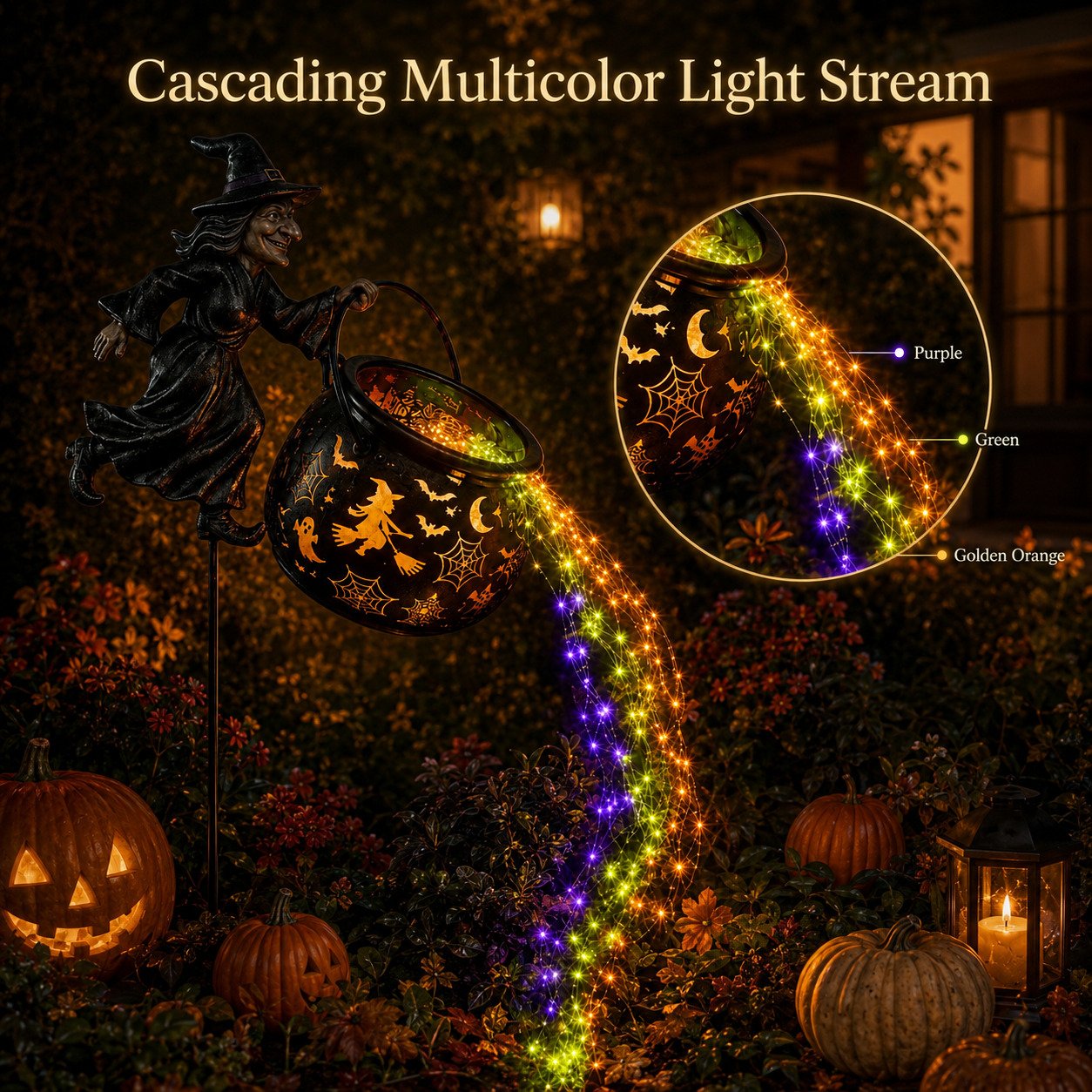 🎃Halloween Witch Cauldron Projection Garden Light – 🧙‍♀️Magical Outdoor Halloween Yard Decoration