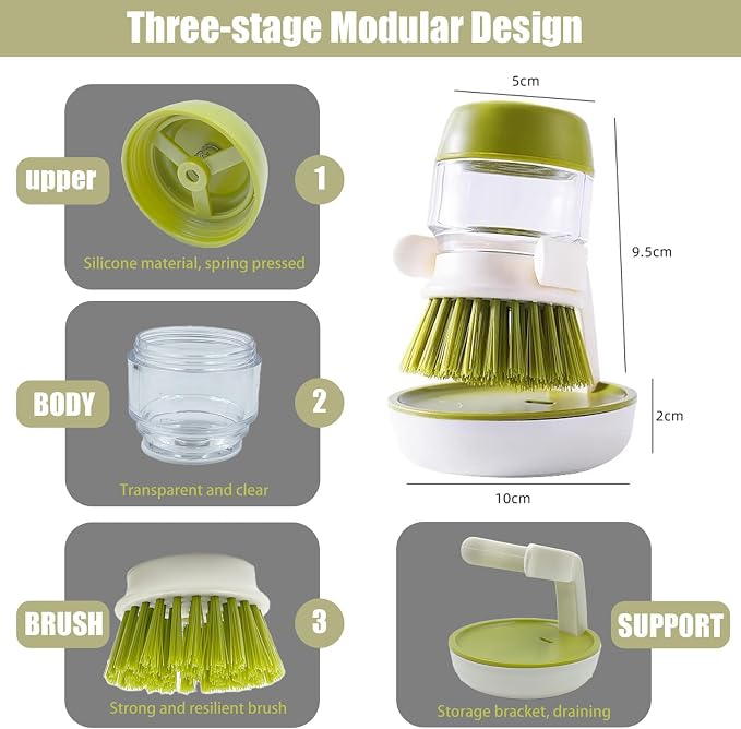 🔥 LAST DAY 49% OFF -🧽Soap Dispenser with Dish Brush and Storage Bracket