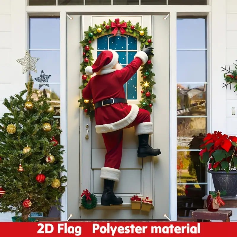 🎅Santa Claus Christmas Door Banner – 🎉Festive Holiday Entrance Decoration