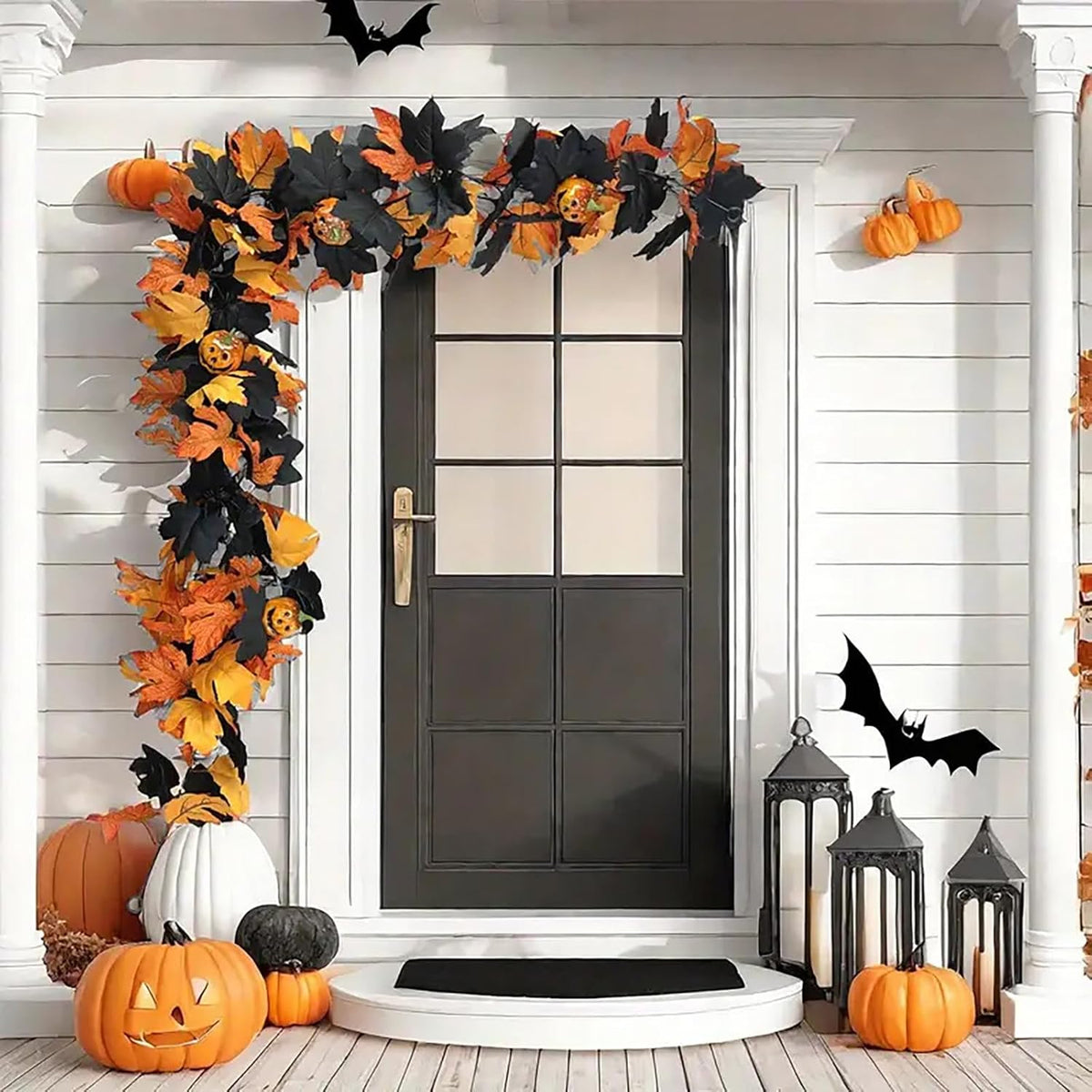 🔥Last Day 60% OFF🍁Lighted Autumn Maple Leaf Garland- Warm LED Fall Mantel, Window & Doorway Decor🍂