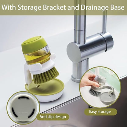 🔥 LAST DAY 49% OFF -🧽Soap Dispenser with Dish Brush and Storage Bracket