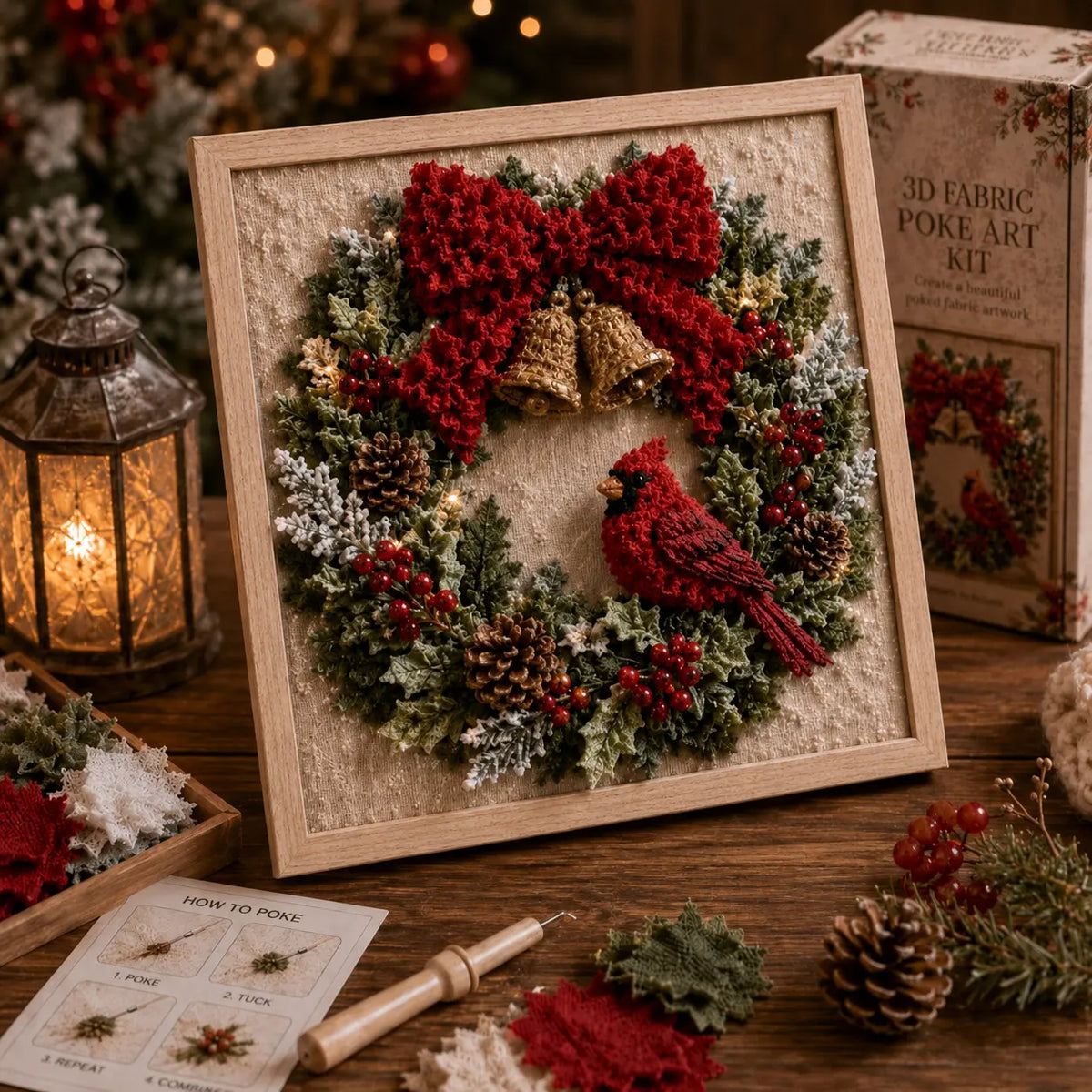 ⛄ CHRISTMAS SPECIAL | DIY Snowman Fabric Poke Art Kit – Handmade 3D Holiday Decoration Craft Set