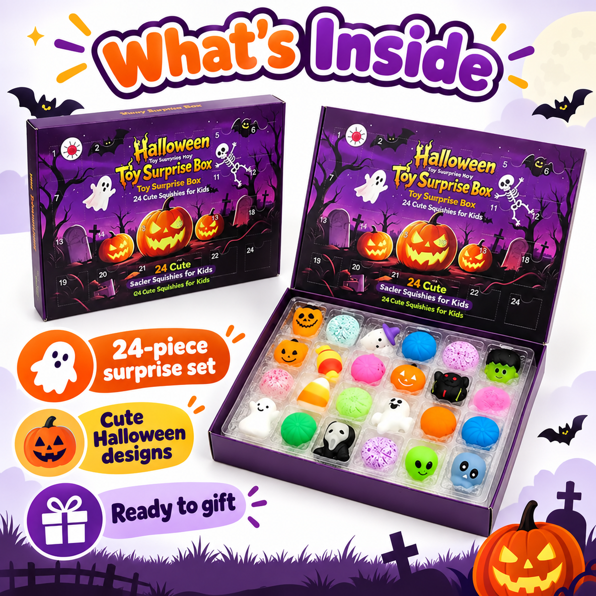 🎃24-Piece Halloween Squishy Surprise Box