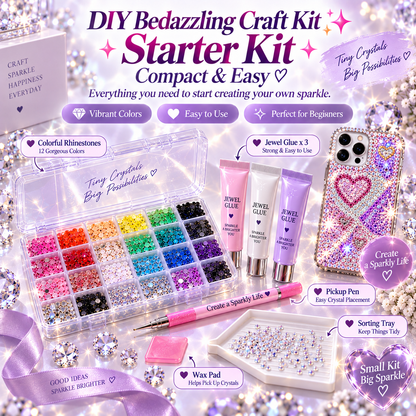 💎Ultimate Crystal Bedazzling Kit✨ – Multi-Color Flatback Rhinestones & DIY Tools
