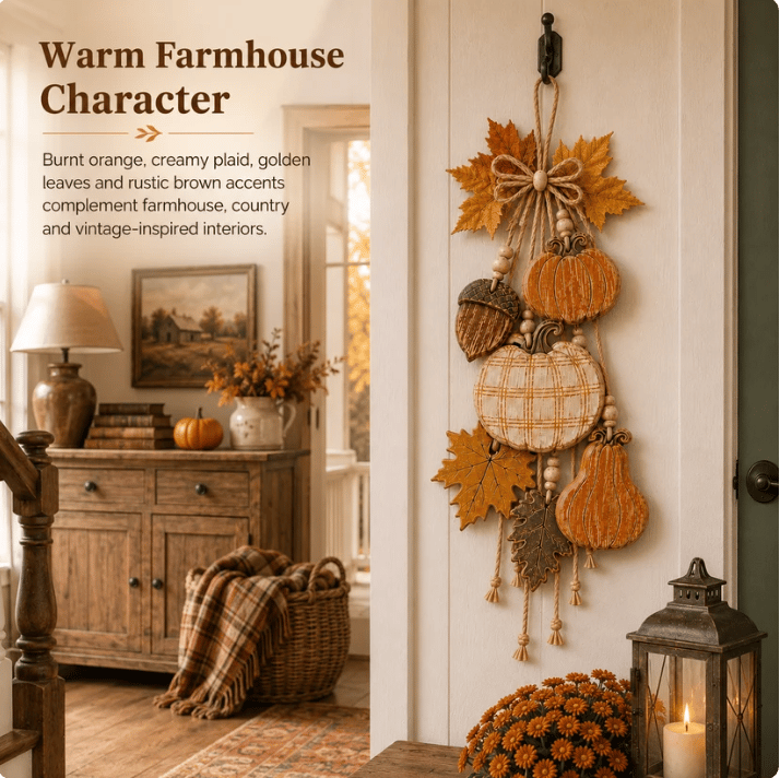 🔥LAST DAY 43% OFF - 🎃Rustic Harvest WoodenDoor Hanger