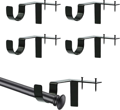 Single Curtain Rod Brackets for Bathroom Kitchen Home Bathroom– No Drill, No Damage – Perfect Curtains Every Time(2 PCS)
