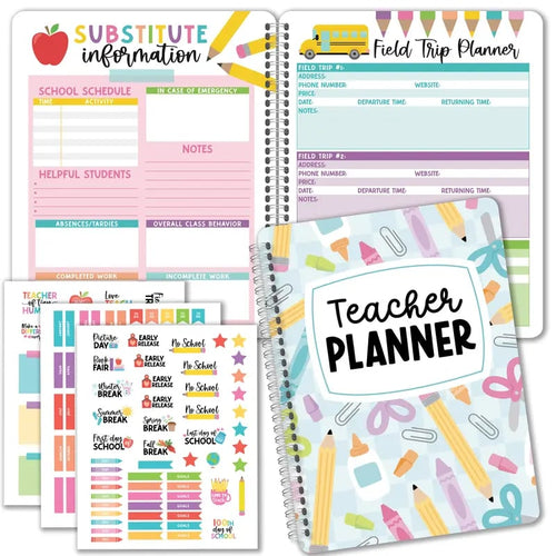 🍎 Undated Teacher Planner 2026–2027 | Weekly & Monthly Classroom Organizer for Lesson Planning, Scheduling & Teacher Productivity