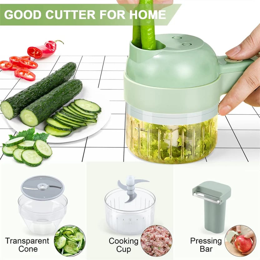 4 in 1 Electric Vegetable Chopper Set, Electric Food Processor