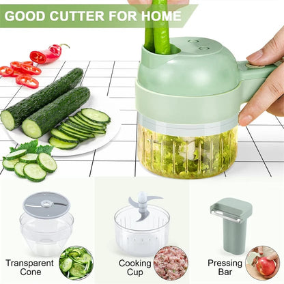 4 in 1 Electric Vegetable Chopper Set, Electric Food Processor
