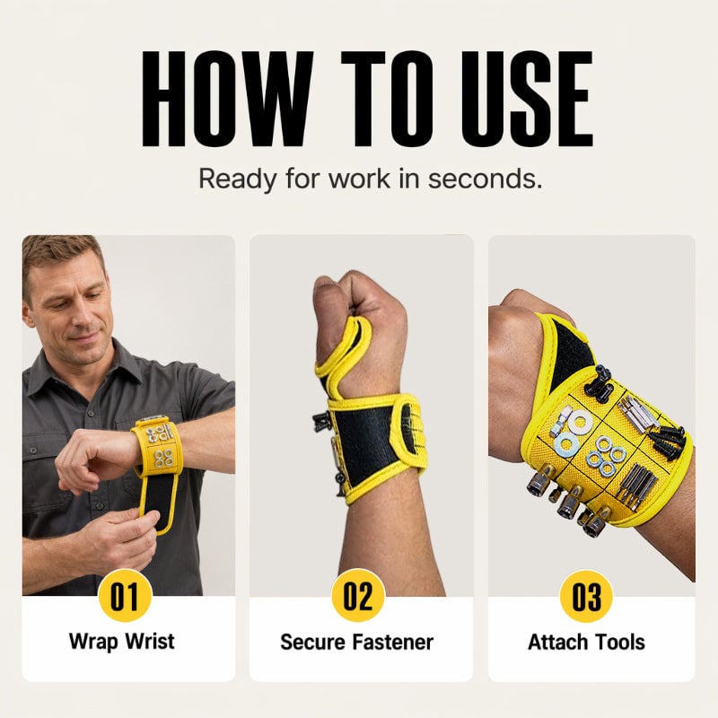 🧲Magnetic Thumb-Loop Tool Wristband