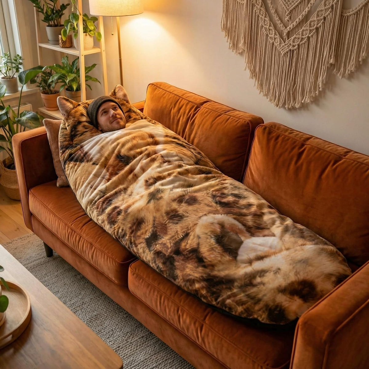🐱 Fluffy cat sleeping bag – Soft, Warm & Purrfectly Cozy😴💤