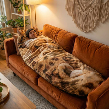 🐱 Fluffy cat sleeping bag – Soft, Warm & Purrfectly Cozy😴💤