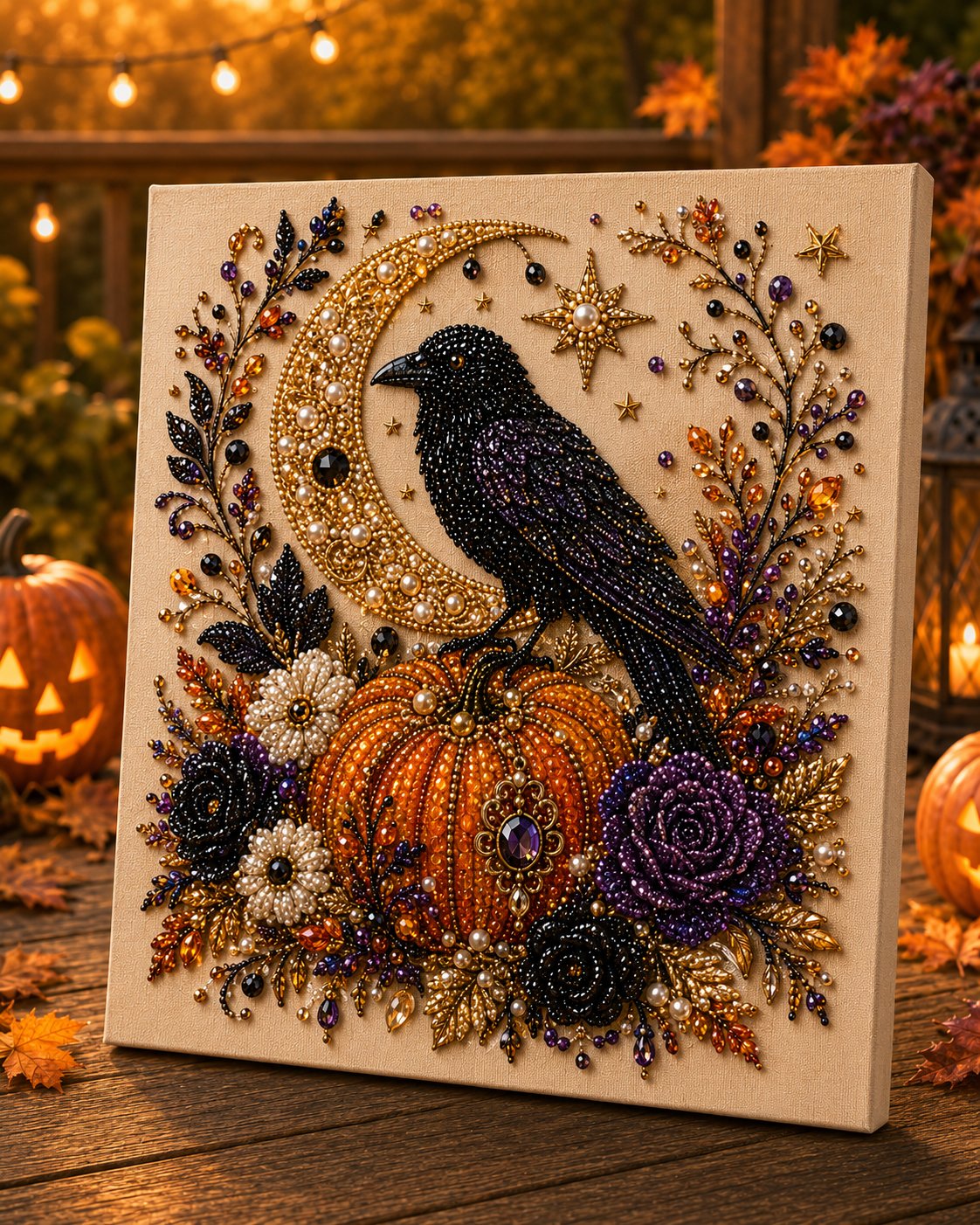 💥 Last Day 49% OFF – 🧙‍♀️✨ Halloween Pearl Art DIY Kit – Turn Tiny Pearls into Spooky-Cute Magic