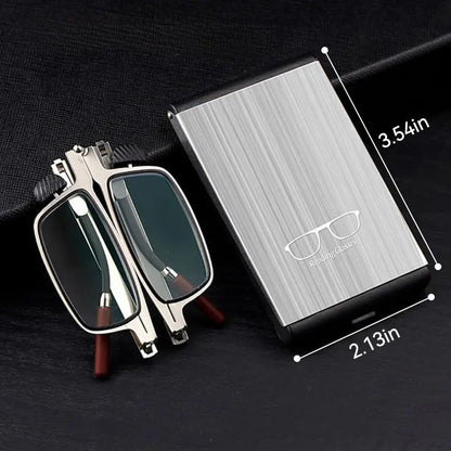 Ultra-Slim Foldable Reading Glasses – Pocket Readers with Phone-Attachable Metal Case