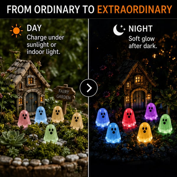 💥 LAST DAY 50% OFF👻 Glow-in-the-Dark Mini Ghosts – 8-Colour Halloween Mix