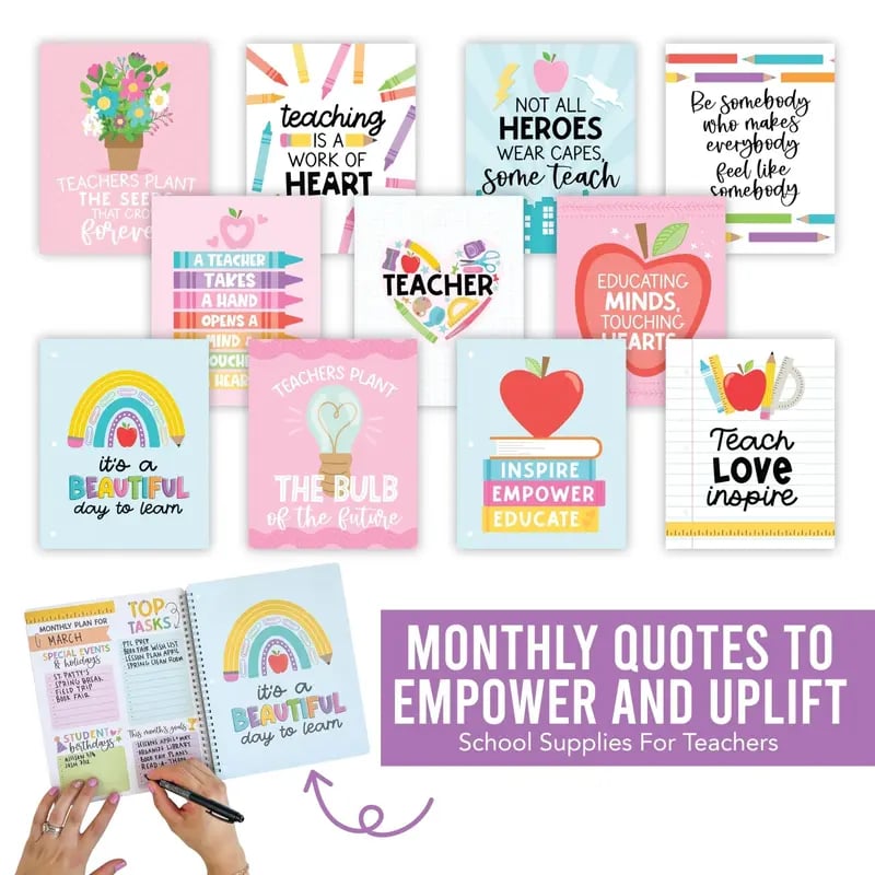 🍎 Undated Teacher Planner 2026–2027 | Weekly & Monthly Classroom Organizer for Lesson Planning, Scheduling & Teacher Productivity