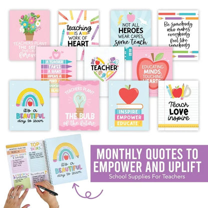 🍎 Undated Teacher Planner 2026–2027 | Weekly & Monthly Classroom Organizer for Lesson Planning, Scheduling & Teacher Productivity