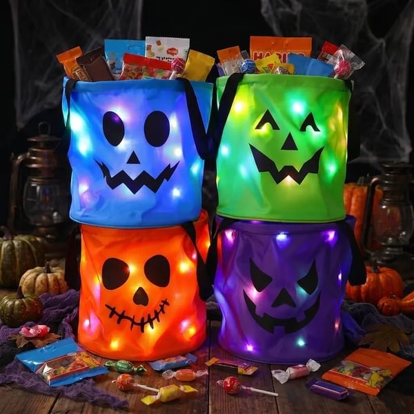 Halloween Trick or Treat LED Bucket for Kids