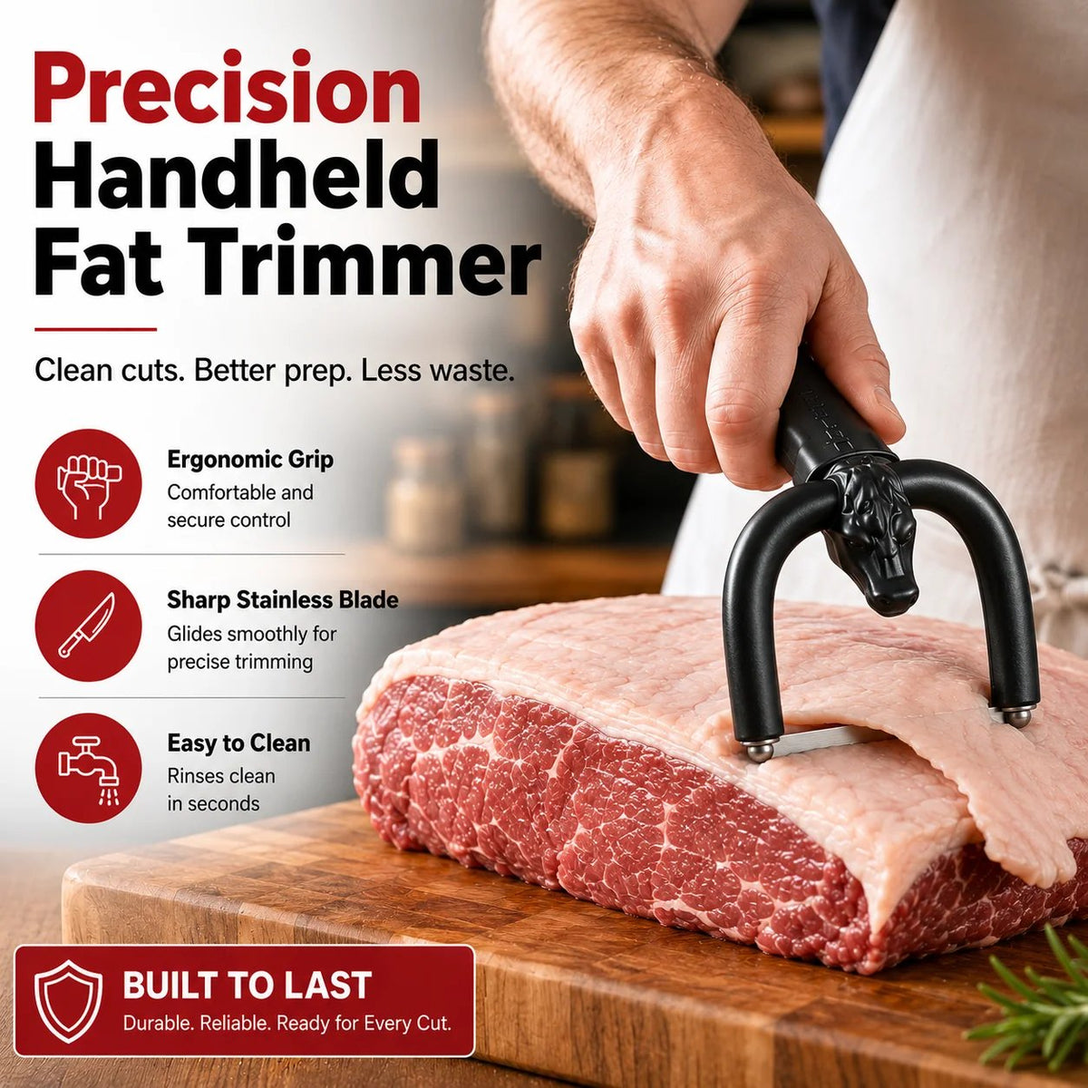 🥩 Handheld Meat Fat Trimmer for Beef & Pork | BBQ Prep